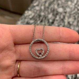 Women’s 14k White Gold Diamond and Ruby necklace